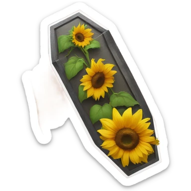 hand holding a sunflower with coffin shaped acylics on her nails  sticker