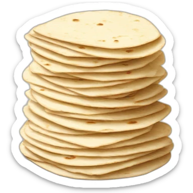 Small Stack of flour tortillas with some grill marks sticker