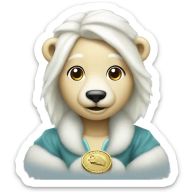 Polarbear money princess sticker