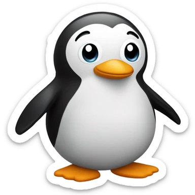 A pinguïn die ijs eet sticker