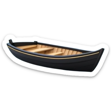 A 3D cartoon small boat floating on estuary water with nearby reeds and a distant horizon, bright lighting, realistic reflections, shown inside a simple wooden photo frame, Memoji-style rendering. sticker
