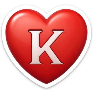 heart with letter k in middle sticker