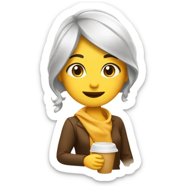 Chica bebiendo café  sticker