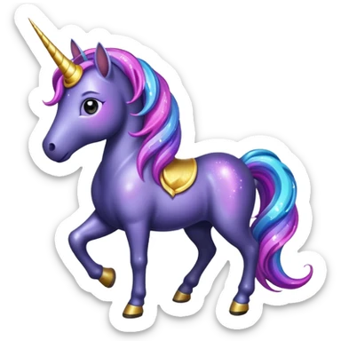Sparkling dark unicorn sticker