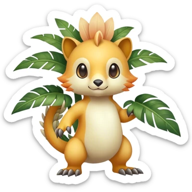 Cute cool fantasy tropical animal hybrid Fakemon full body sticker