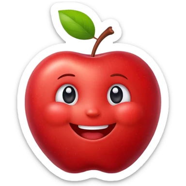 A smiling cartoon apple character named Elma with cute face and little arms sticker