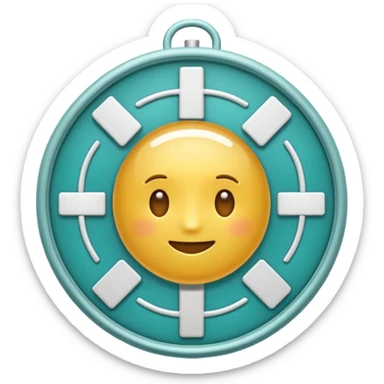 Emoji-style icon representing disease detection using a medical cross, scan frame, and health signal. Clean, friendly, rounded design, clear at small sizes, teal and white accents, no text, transparent background. sticker