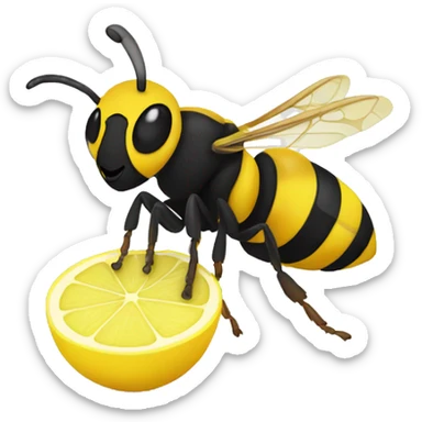 Wasp eating lemon sticker