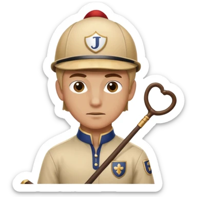 horse jockey man face sticker