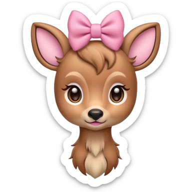 bambi with pink bow sticker