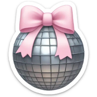 Disco with cute pale pink bow on top sticker