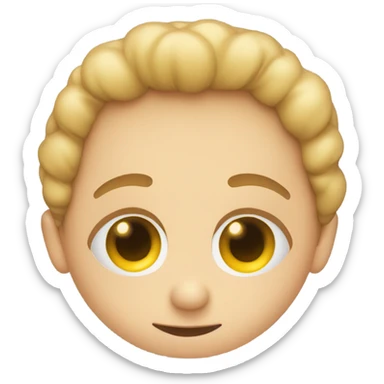 Shy person eye peeping through hair sticker