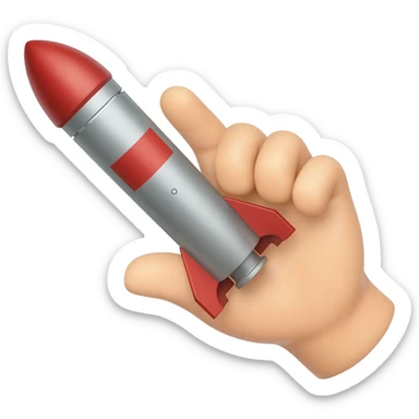 hand hold missile sticker