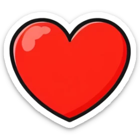 red heart sticker