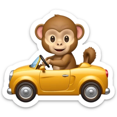 monkey pretending to drive sticker