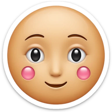 subtle, abstract breast emoticon, using two circles and a dot, minimal and friendly emoji style sticker