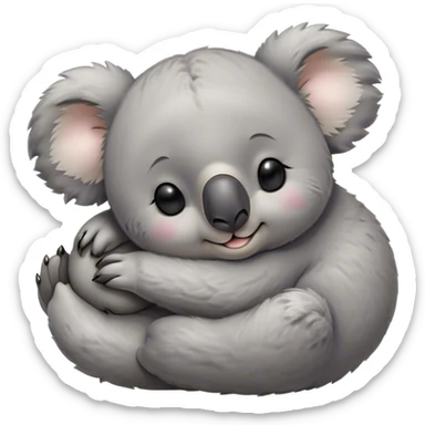 Meme-Worthy Cute Sleeping Koala Portrait Emoji, Head resting peacefully with a contented smile, showcasing a cuddly build and a luxuriously soft grey fur, eyes shut in a serene, restful snooze, Simplified yet hilariously adorable features, highly detailed, glowing with a soft, drowsy light, high shine, relaxed and utterly lovable, stylized with an air of playful laziness, bright and heartwarming, soft glowing outline, capturing the essence of a comically sleepy koala, so meme‐worthy it feels like it could instantly become the next viral sensation of adorable slumber! sticker