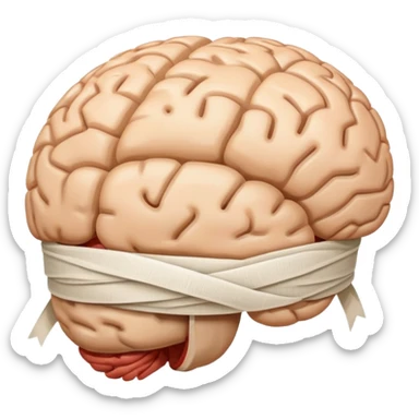 brain wrapped with a bandage sticker