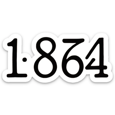 inscription on the board 1864 sticker