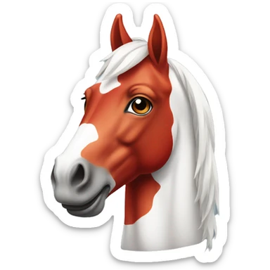 bright red and white horse  sticker
