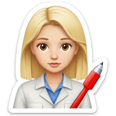 Niña trabajando güerita sticker