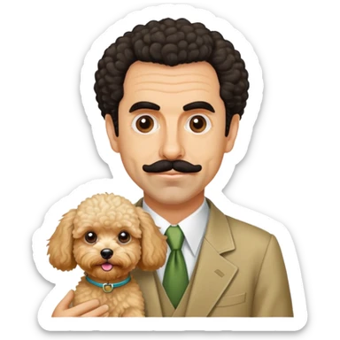 Borat with a maltipoo sticker