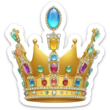 A crown with jewels of color #07dfb8ff sticker