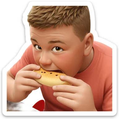 boy enjoying food close up sticker