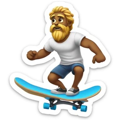 Zeus on a skateboard sticker