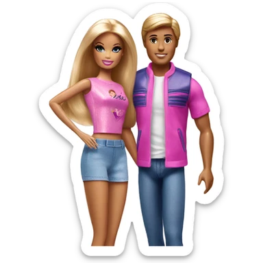 Barbie with Ken  sticker