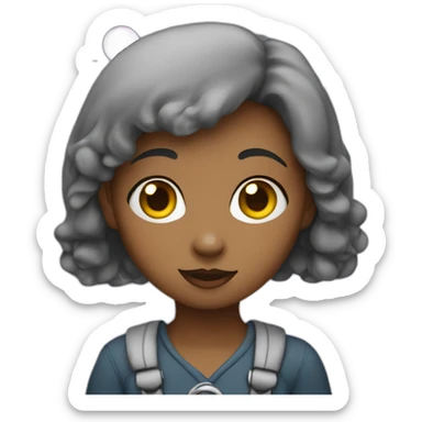 Catty girl under moon sticker