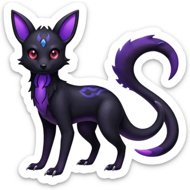  Shiny Gloomy Dark Spooky Umbreon-Salandit (full body) sticker