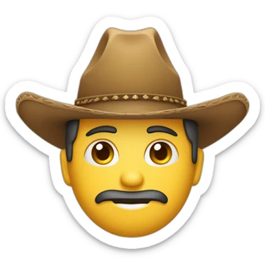Un sombrero de vaquero solo, sin un rostro  sticker