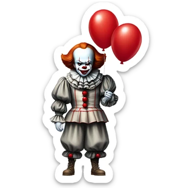 pennywise holding a red balloon sticker