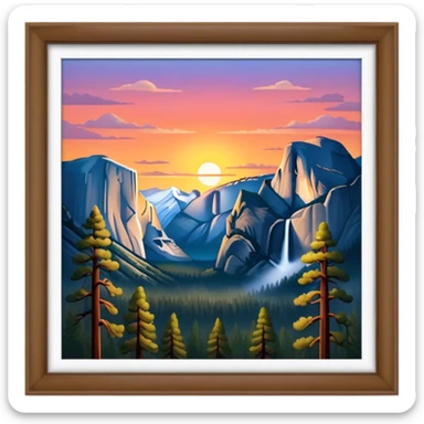 yosemite national park sunset sticker