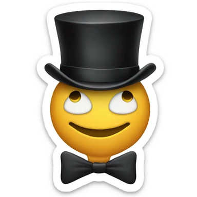 top hat with two feet below sticker