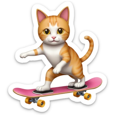 cat skateboarding sticker