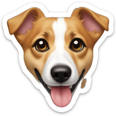 Jack russel corgi mix black mouth and nose sticker