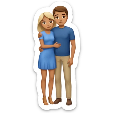 Hombre bajito abrazando a mujer Alta sticker