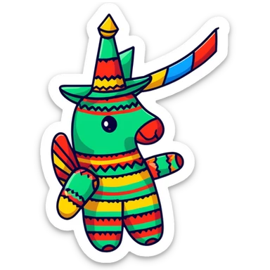 mexican pinata decoration sticker