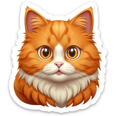 An orange cat with all it behavior and emotions sticker