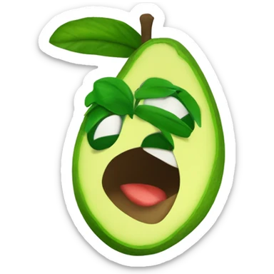 aguacate con cara sticker