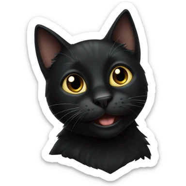 Black cat sticker