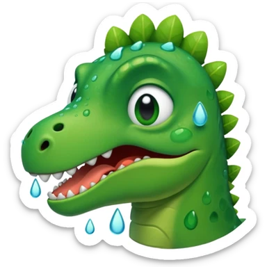 crying dino sticker