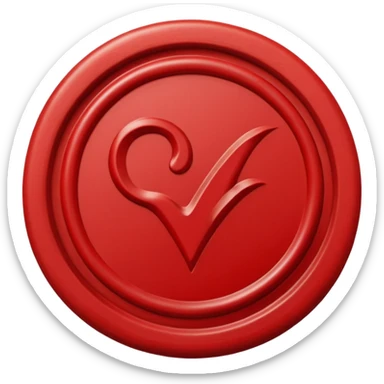 wax seal with a check mark sticker