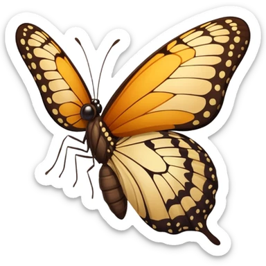 butterfly emerging from a cocoon sticker