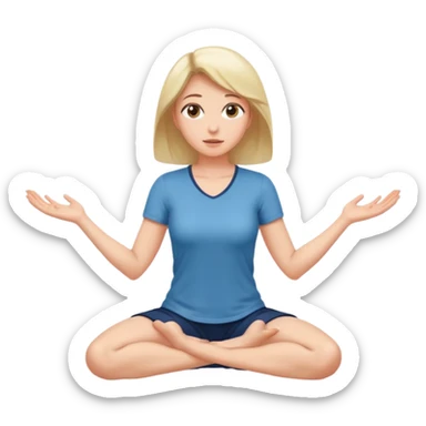Woman on knees, forward facing, head looking up, arms outstretched either side of her sticker