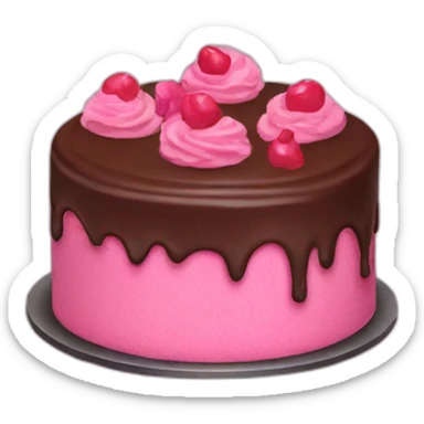 Pink cake with chocolate  sticker