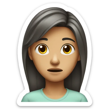 worried teen girl sticker