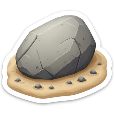 generate realistic detailed big stone on sand sticker